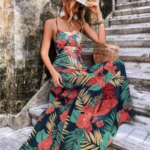 Tropical Floral Maxi Dress